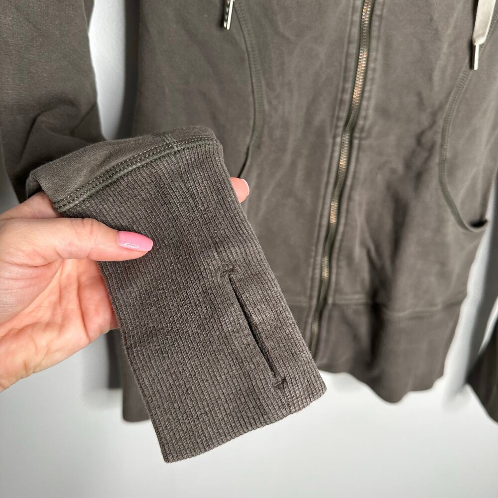 Lululemon Women's Grey / Green Full Zip Hooded Scuba Sweatshirt Size 6‎ - Picture 2 of 8
